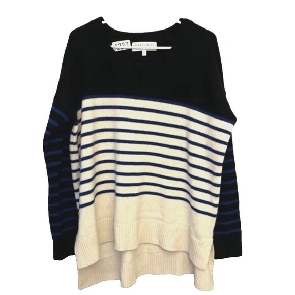 Derek Lam IOC Athleta 100% Cashmere Sweater Oversized Stripe Medium Womens Soft - Picture 4 of 9